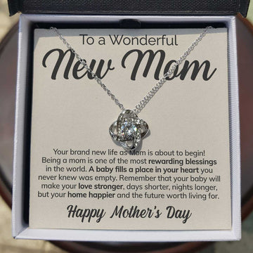 litzzy To a Wonderful New Mom - Rewarding Blessings - Love Knot Necklace Jewelry   