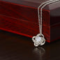 litzzy To My Soulmate - Litzzy Love Knot Necklace - Forever And Always Necklace - To My Soulmate Necklace, White Gold, Valentines Day Gift Jewelry 14K White Gold Finish Luxury Box W/LED 