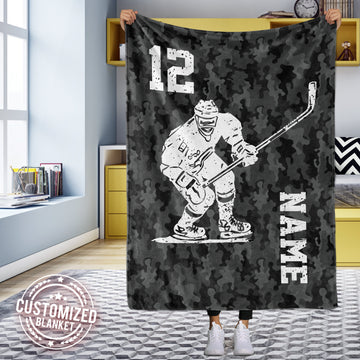 litzzy Personalized Hockey Custom Fleece Blanket - Tltm121020 Quilt Blanket   