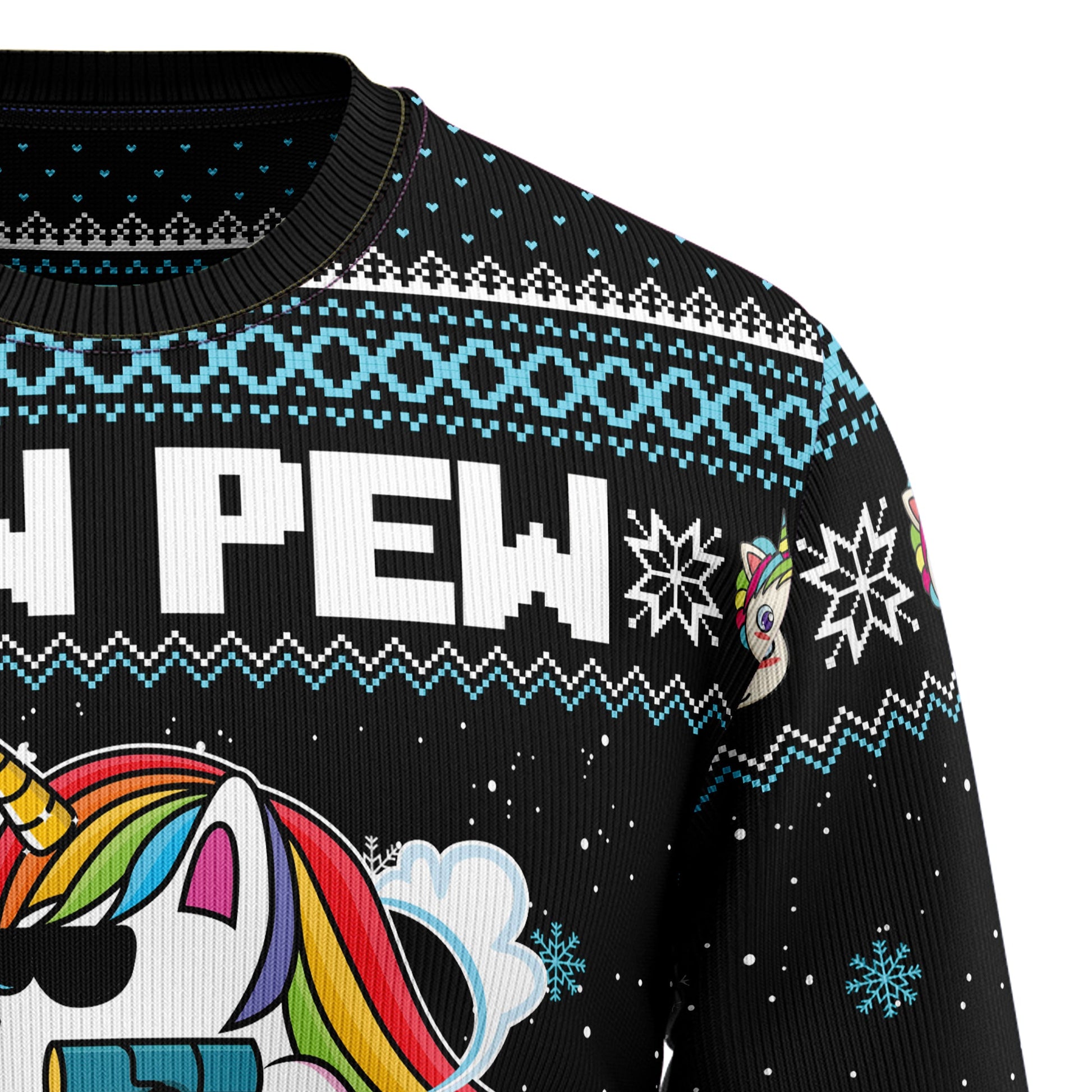 litzzy Unicorn Pew Pew TG5114 Ugly Christmas Sweater - Ugly Christmas Sweaters for Men and Women - Funny Sweaters TN1077 Sweater   