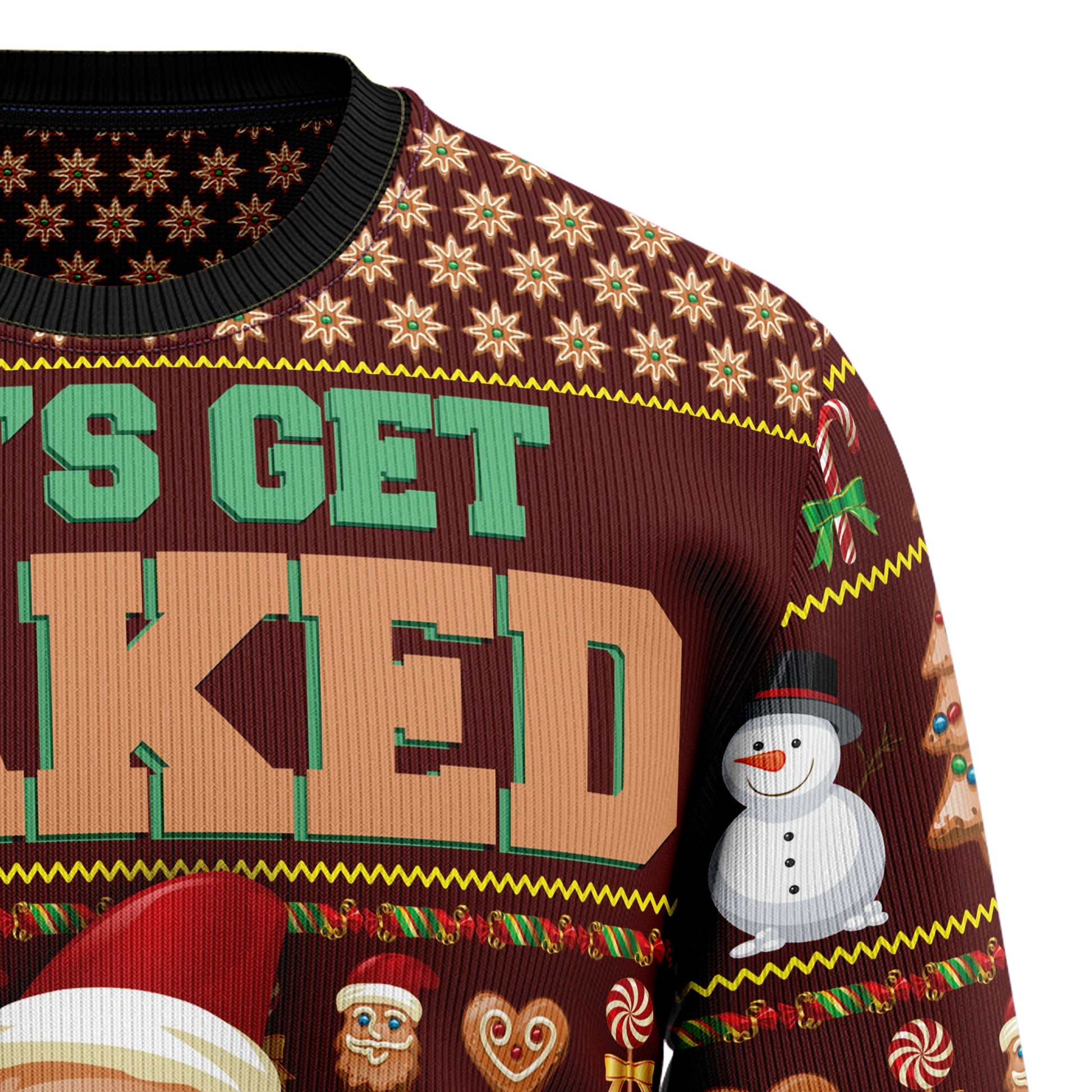 litzzy Baking Let‘s Get Baked TY1310 Ugly Christmas Sweater - Ugly Christmas Sweaters for Men and Women - Funny Sweaters Sweater   