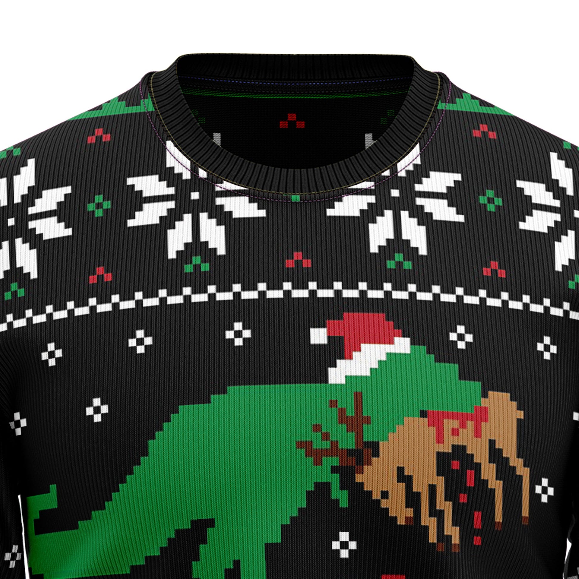 litzzy T-Rex HT92501 Ugly Christmas Sweater - Ugly Christmas Sweaters for Men and Women - Funny Sweaters AT1408 Sweater   