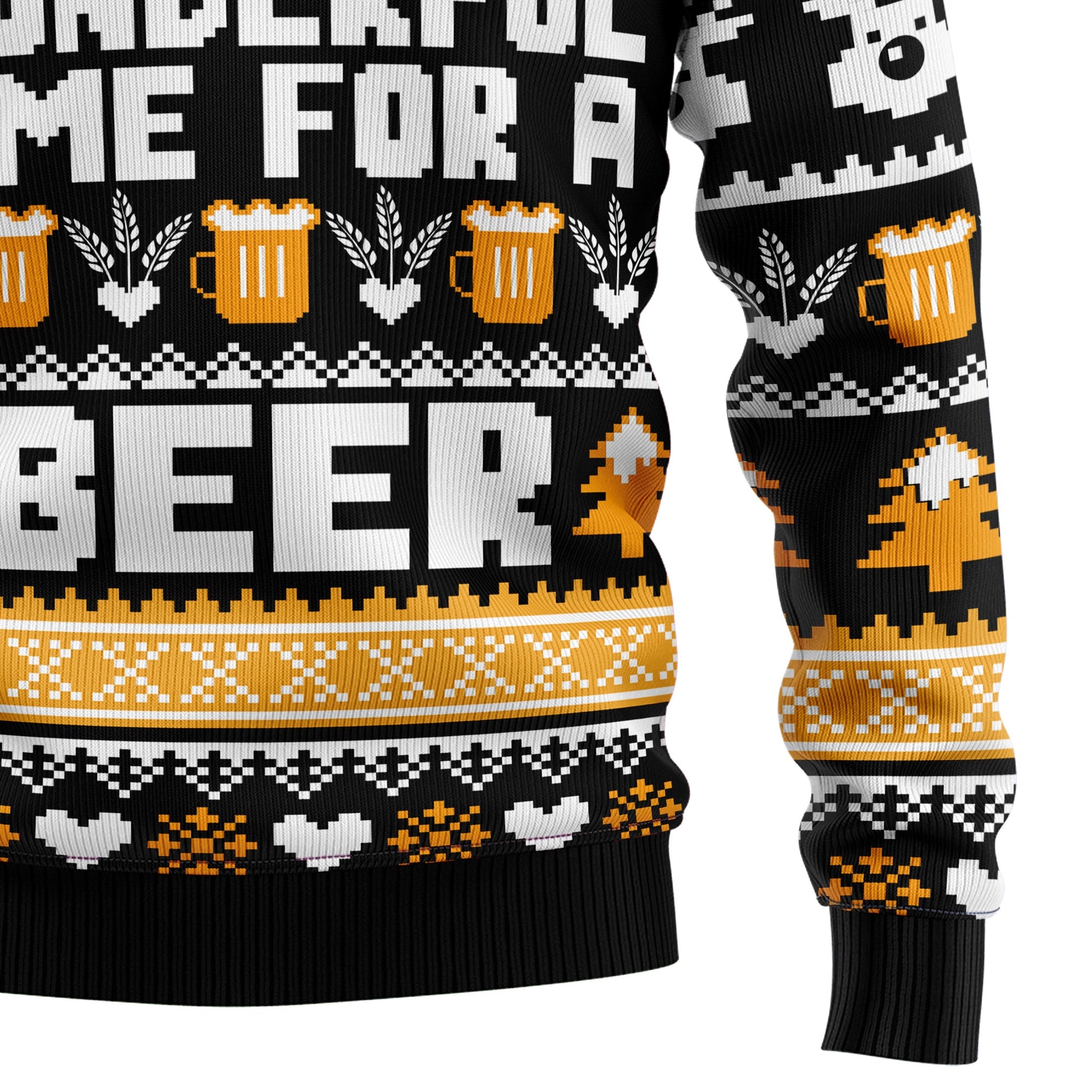 litzzy Wonderful Time For A Beer D2809 Ugly Christmas Sweater - Ugly Christmas Sweaters for Men and Women - Funny Sweaters Sweater   