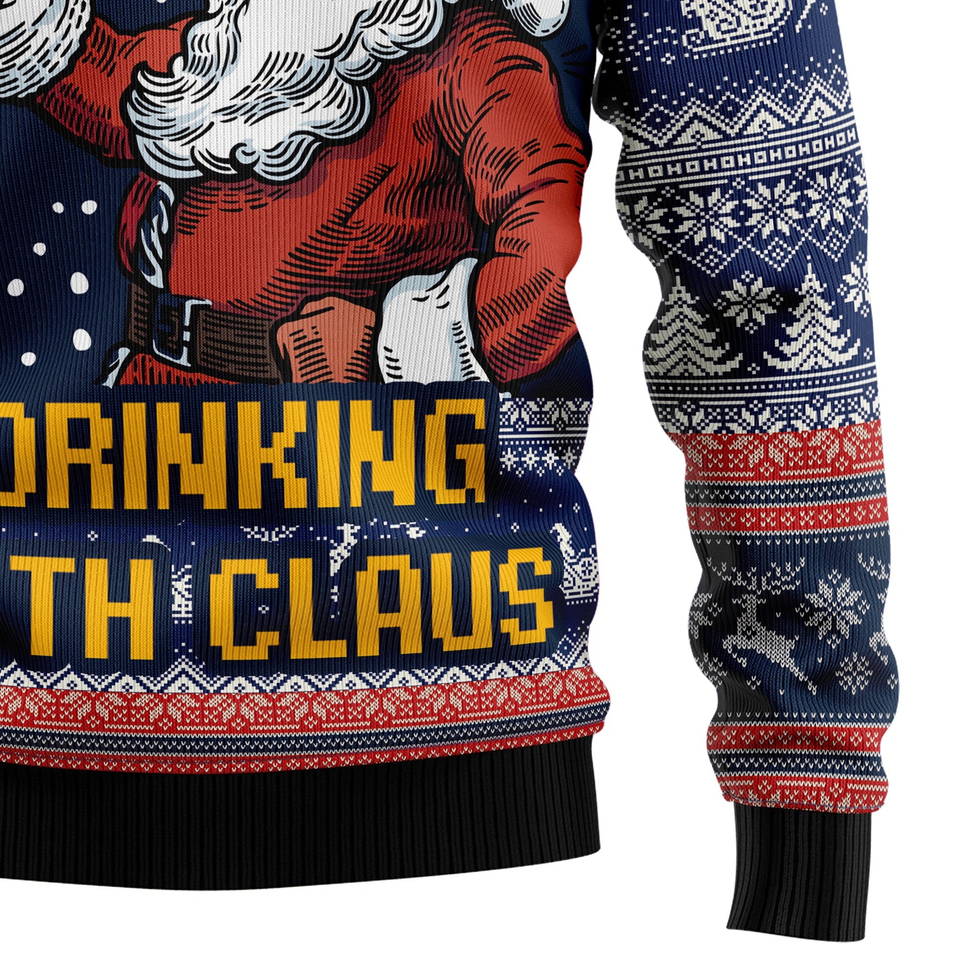 litzzy Aint No Laws When You're Drinking With Claus HT100102 Ugly Sweater - Ugly Christmas Sweaters for Men and Women - Funny Sweaters    
