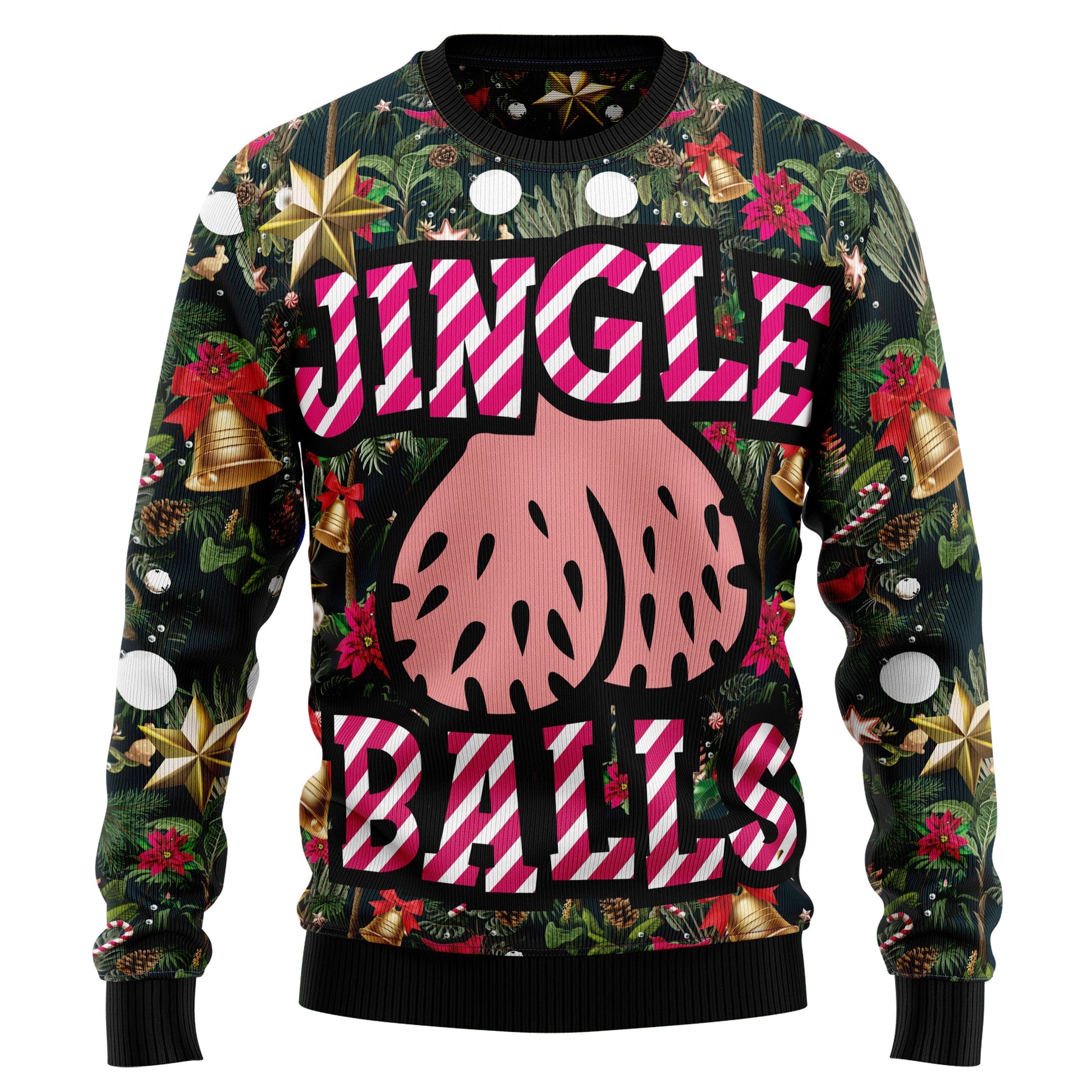 litzzy Jingle Balls HZ92503 Ugly Christmas Sweater - Ugly Christmas Sweaters for Men and Women - Funny Sweaters    