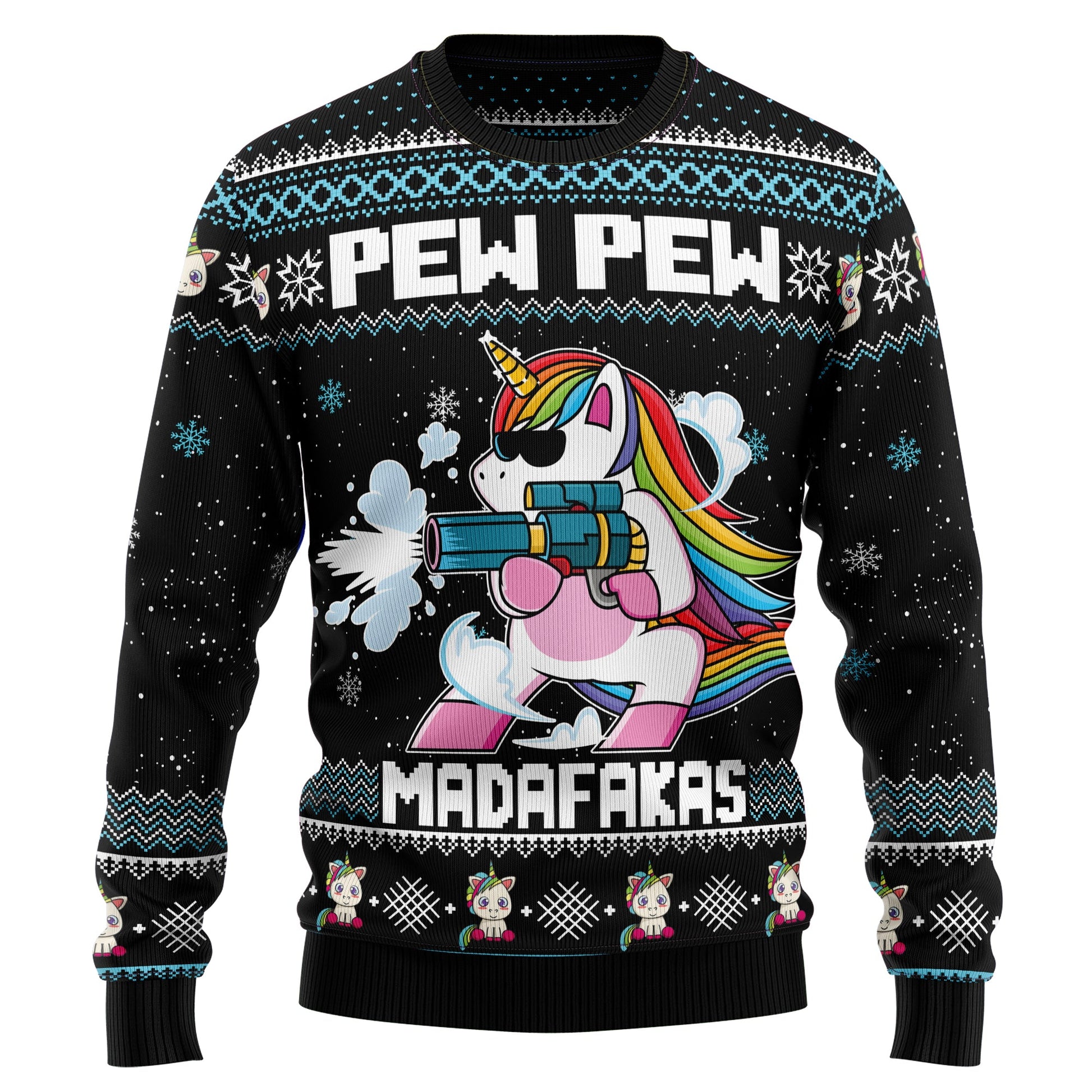 litzzy Unicorn Pew Pew TG5114 Ugly Christmas Sweater -  Best Gift For Christmas, Noel Malalan - Christmas Signature TN1077 sweater   