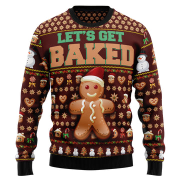 litzzy Baking Let‘s Get Baked TY1310 Ugly Christmas Sweater - Ugly Christmas Sweaters for Men and Women - Funny Sweaters Sweater   
