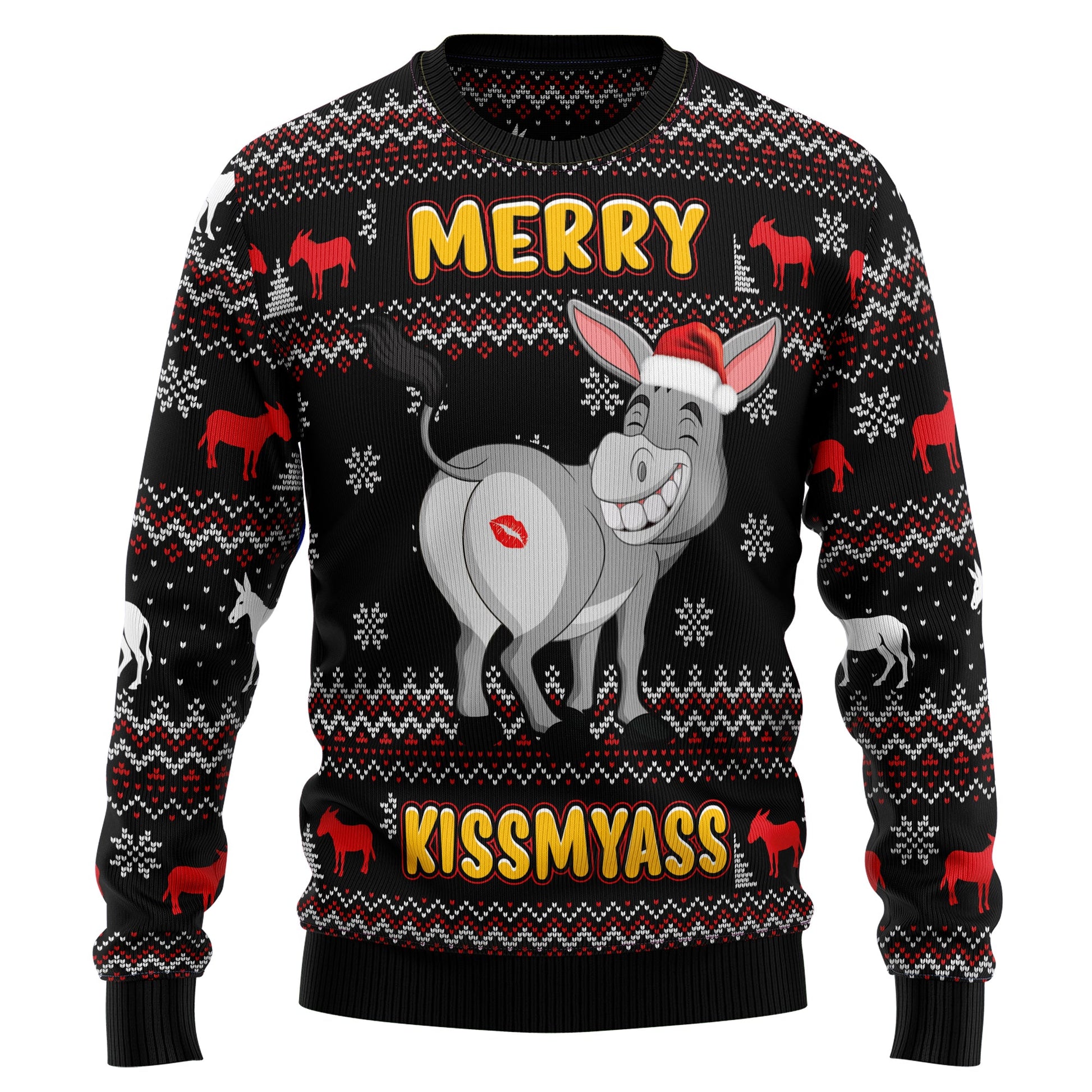 litzzy Donkeys Merry Kissmyass HT021104 Ugly Christmas Sweater -  Best Gift For Christmas, Noel Malalan - Christmas Signature TN1065 sweater S  