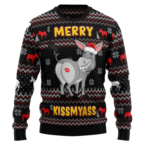 litzzy Donkeys Merry Kissmyass HT021104 Ugly Christmas Sweater -  Best Gift For Christmas, Noel Malalan - Christmas Signature TN1065 sweater S  