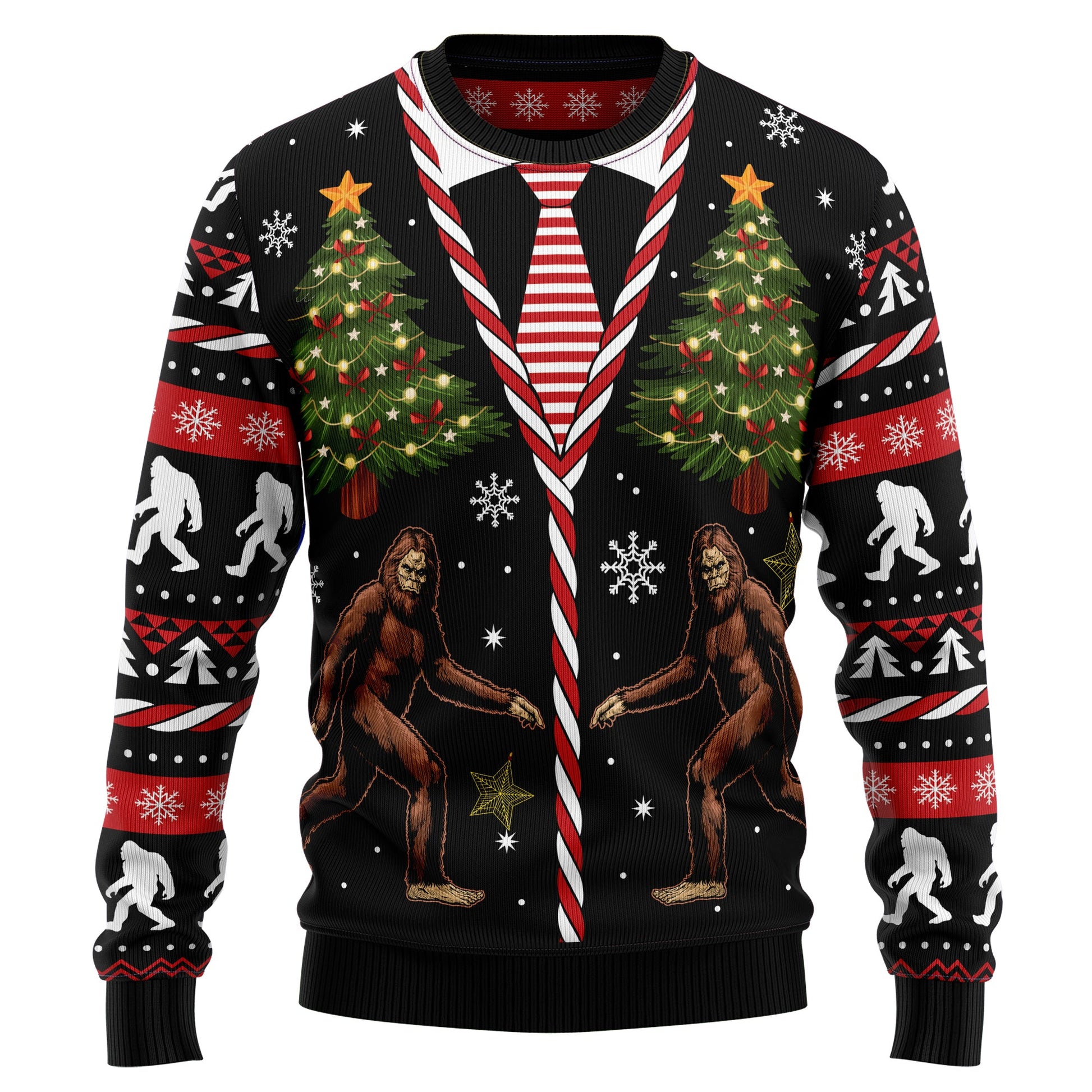 litzzy Vintage Bigfoot HZ101602 Ugly Christmas Sweater - Ugly Christmas Sweaters for Men and Women - Funny Sweaters Sweater   
