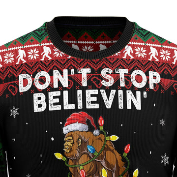 litzzy Bigfoot Don‘t Stop Believing - Funny Ugly Sweatshirt - Ugly Sweatshirt for Men and Women - Funny Sweatshirt Sweater   