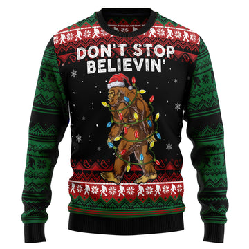 litzzy Bigfoot Don‘t Stop Believing - Funny Ugly Sweatshirt - Ugly Sweatshirt for Men and Women - Funny Sweatshirt Sweater   