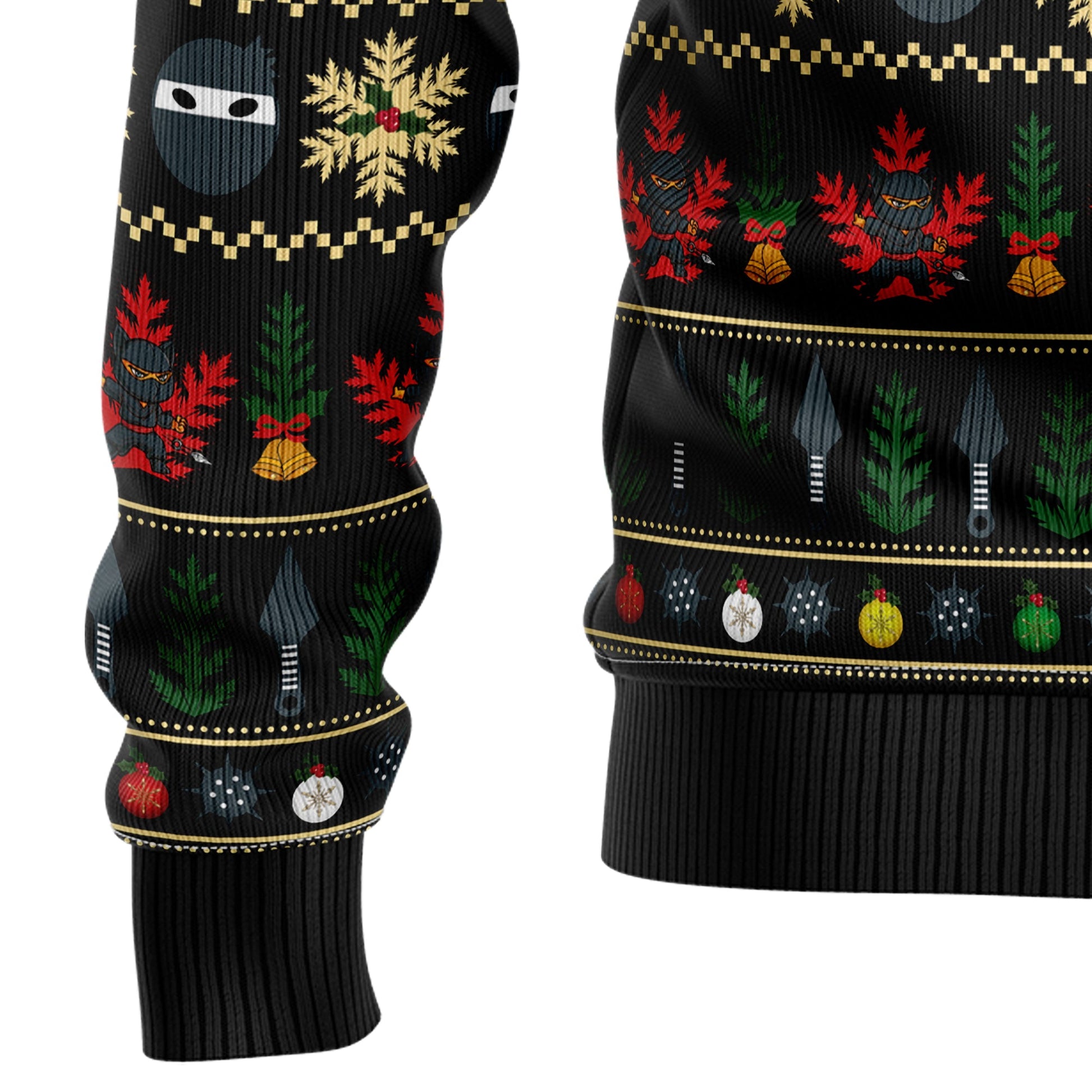 litzzy Ninja Cat HZ102706 Ugly Christmas Sweater - Ugly Christmas Sweaters for Men and Women - Funny Sweaters Sweater   