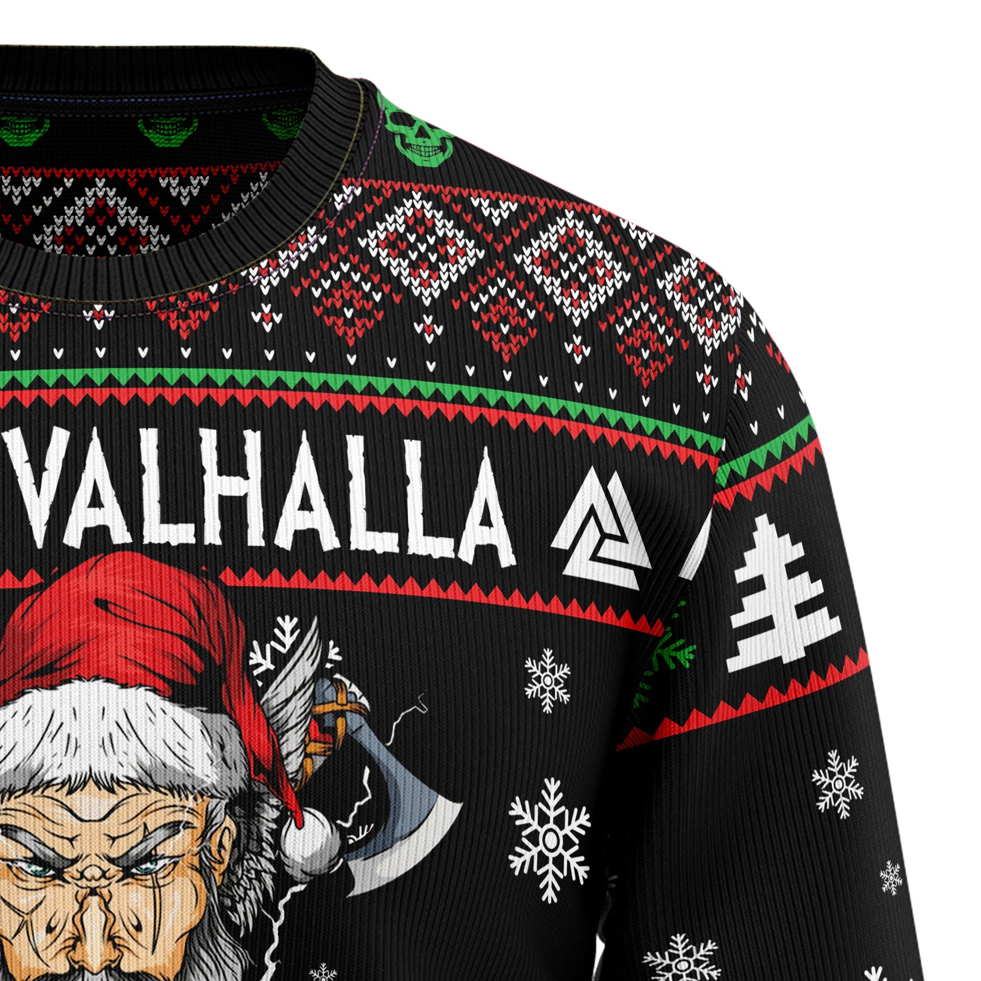litzzy Viking Deck Valhalla With Skulls Of Glory HT102717 Christmas Sweater - Ugly Christmas Sweaters for Men and Women - Funny Sweaters Sweater   