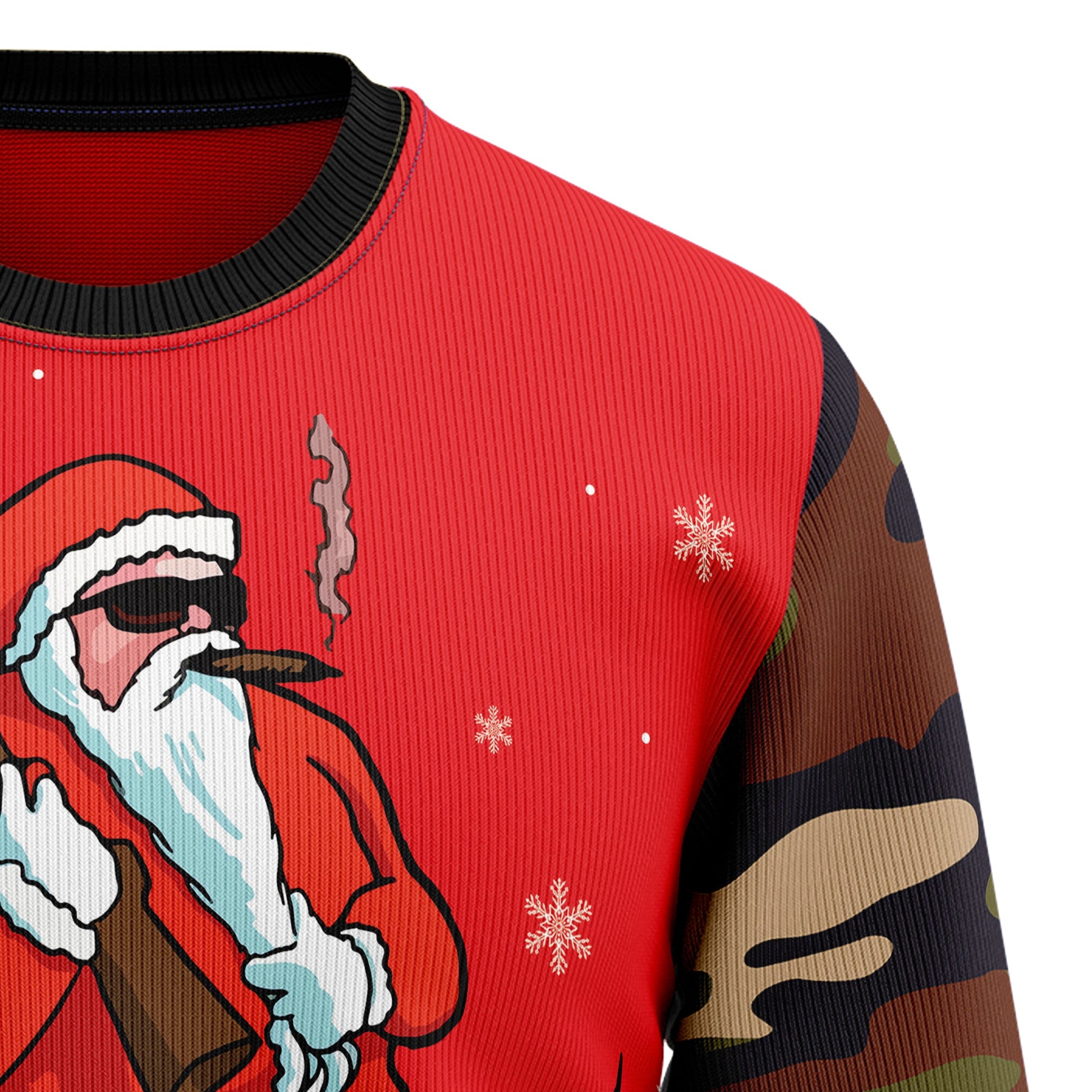 litzzy Hunting Santa Christmas T2810 Ugly Christmas Sweater - Ugly Christmas Sweaters for Men and Women - Funny Sweaters Sweater   