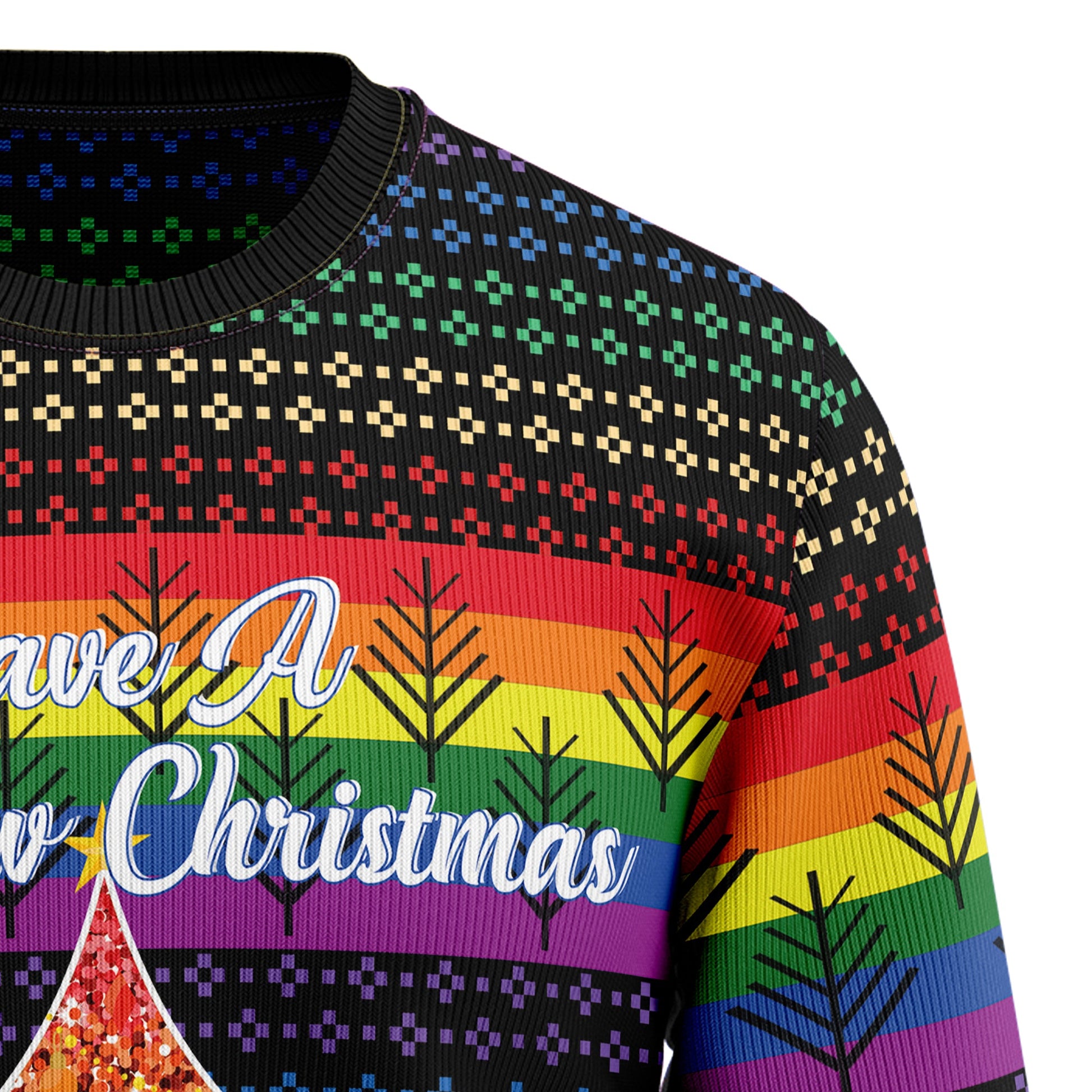 litzzy LGBT Rainbow T1410 Ugly Christmas Sweater - Ugly Christmas Sweaters for Men and Women - Funny Sweaters Sweater   