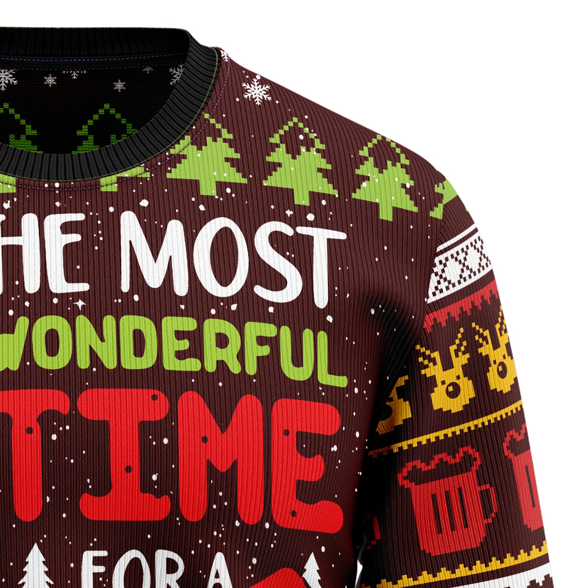 litzzy Time For Beer TG51110 Ugly Christmas Sweater - Ugly Christmas Sweaters for Men and Women - Funny Sweaters Sweater   