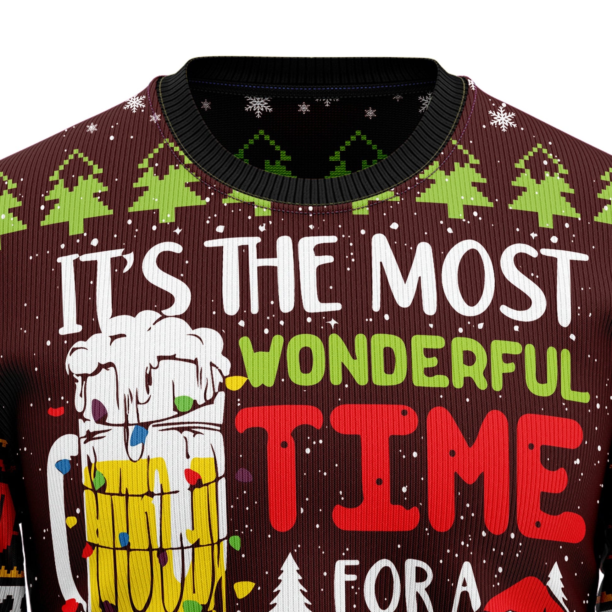 litzzy Time For Beer TG51110 Ugly Christmas Sweater - Ugly Christmas Sweaters for Men and Women - Funny Sweaters Sweater   