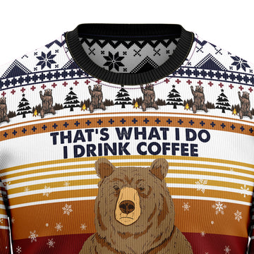 litzzy Bear Coffee T1011 Ugly Christmas Sweater -  Best Gift For Christmas, Noel Malalan - Christmas Signature sweater   