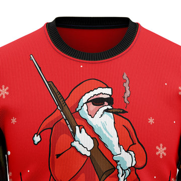 litzzy Hunting Santa Christmas T2810 Ugly Christmas Sweater -  Best Gift For Christmas, Noel Malalan - Christmas Signature sweater   