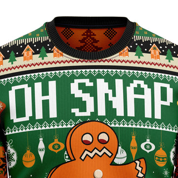 litzzy Oh Snap Gingerbread G5129 Ugly Christmas Sweater - Ugly Christmas Sweaters for Men and Women - Funny Sweaters Sweater   