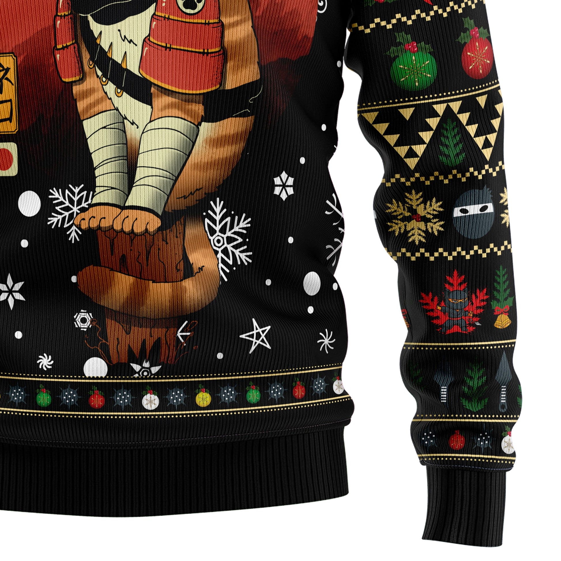 litzzy Ninja Cat HZ102706 Ugly Christmas Sweater - Ugly Christmas Sweaters for Men and Women - Funny Sweaters Sweater   
