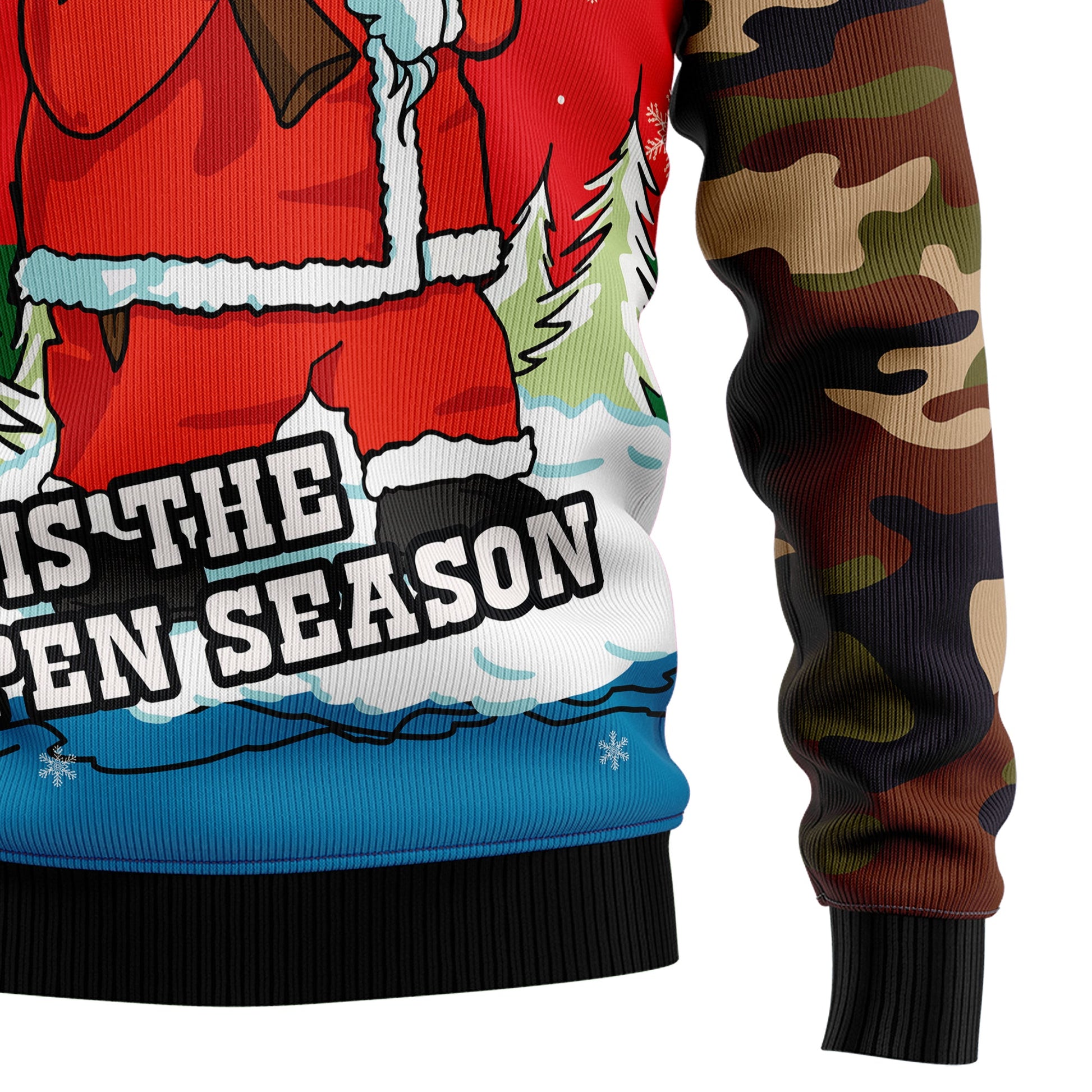 litzzy Hunting Santa Christmas T2810 Ugly Christmas Sweater - Ugly Christmas Sweaters for Men and Women - Funny Sweaters Sweater   