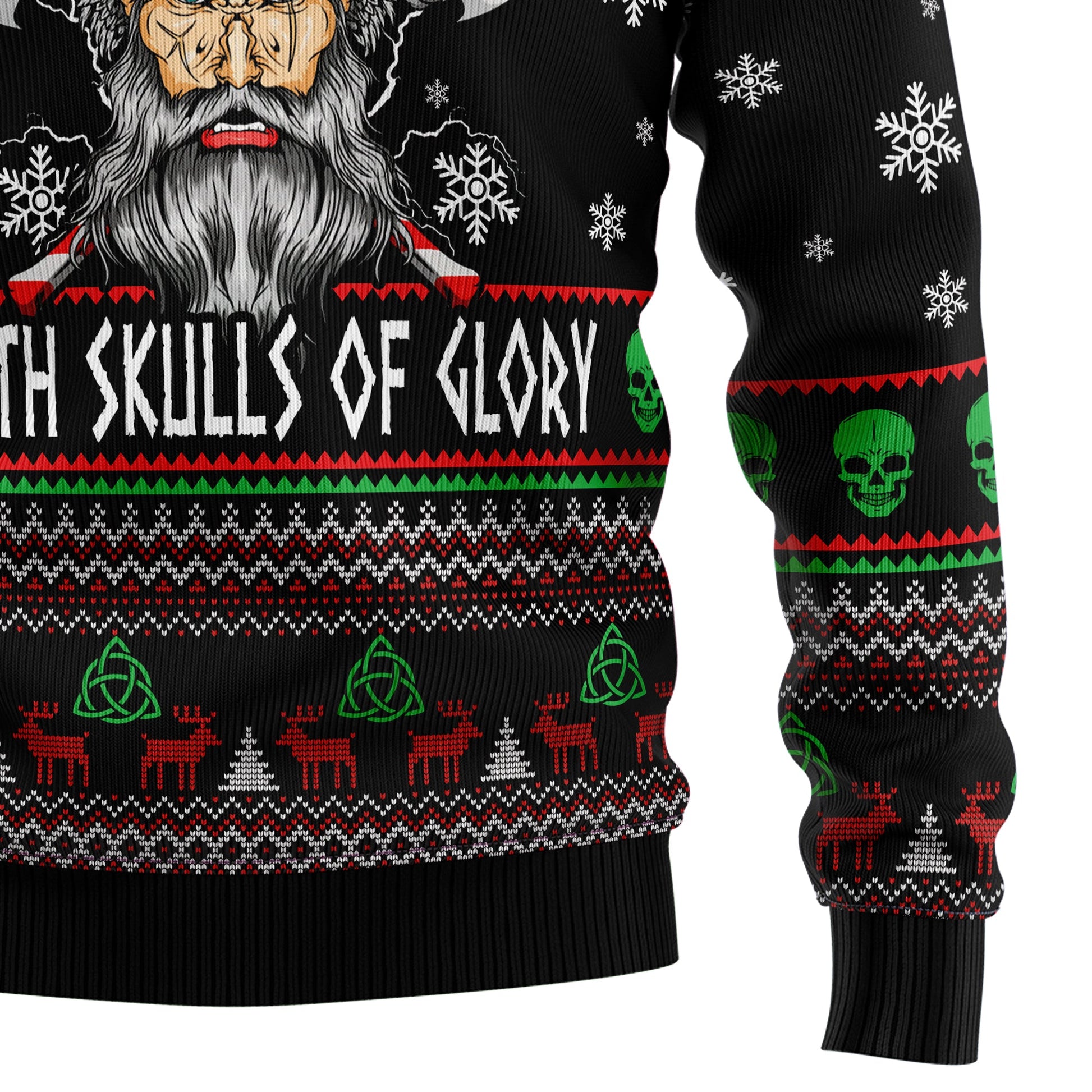 litzzy Viking Deck Valhalla With Skulls Of Glory HT102717 Christmas Sweater - Ugly Christmas Sweaters for Men and Women - Funny Sweaters Sweater   