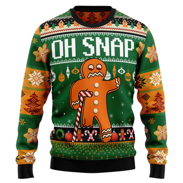 litzzy Oh Snap Gingerbread G5129 Ugly Christmas Sweater - Ugly Christmas Sweaters for Men and Women - Funny Sweaters Sweater   