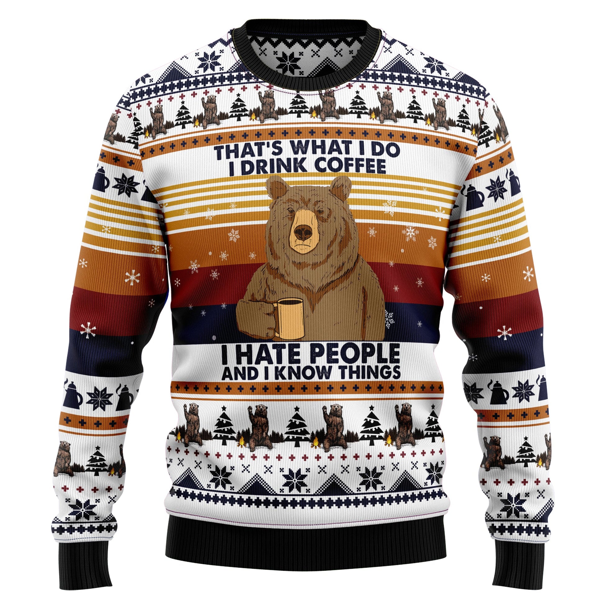 litzzy Bear Coffee T1011 Ugly Christmas Sweater -  Best Gift For Christmas, Noel Malalan - Christmas Signature sweater   
