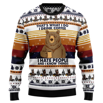 litzzy Bear Coffee T1011 Ugly Christmas Sweater -  Best Gift For Christmas, Noel Malalan - Christmas Signature sweater   