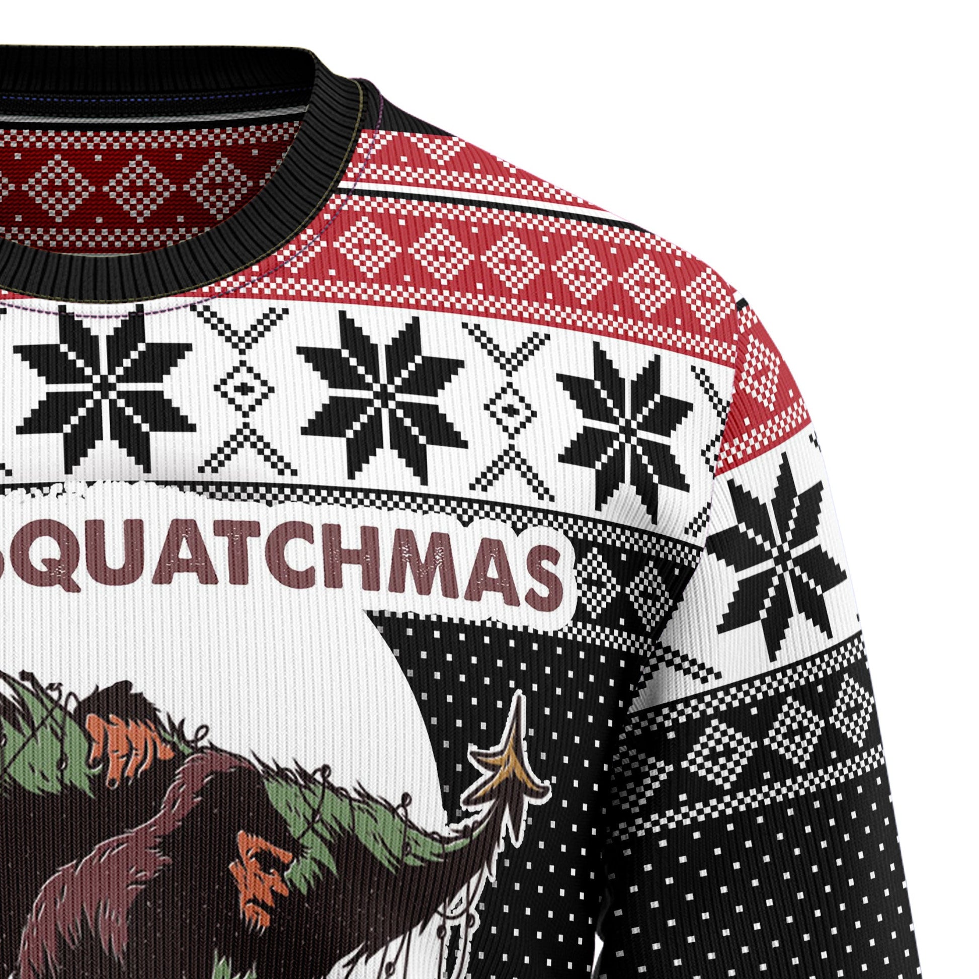 litzzy Bigfoot Squatchmas Ugly Sweater - Ugly Sweaters for Men and Women - Funny Sweaters - TB82770 Sweater   