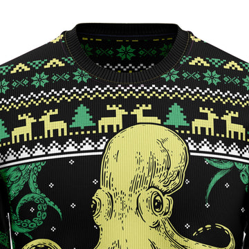 litzzy Octopus Cool D3009 Ugly Christmas Sweater - Ugly Christmas Sweaters for Men and Women - Funny Sweaters Sweater   