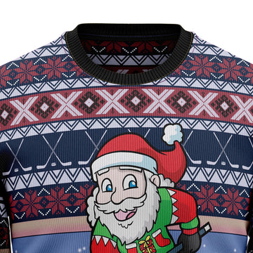 litzzy Santa Hockey T0511 Ugly Christmas Sweater -  Best Gift For Christmas, Noel Malalan - Christmas Signature sweater   