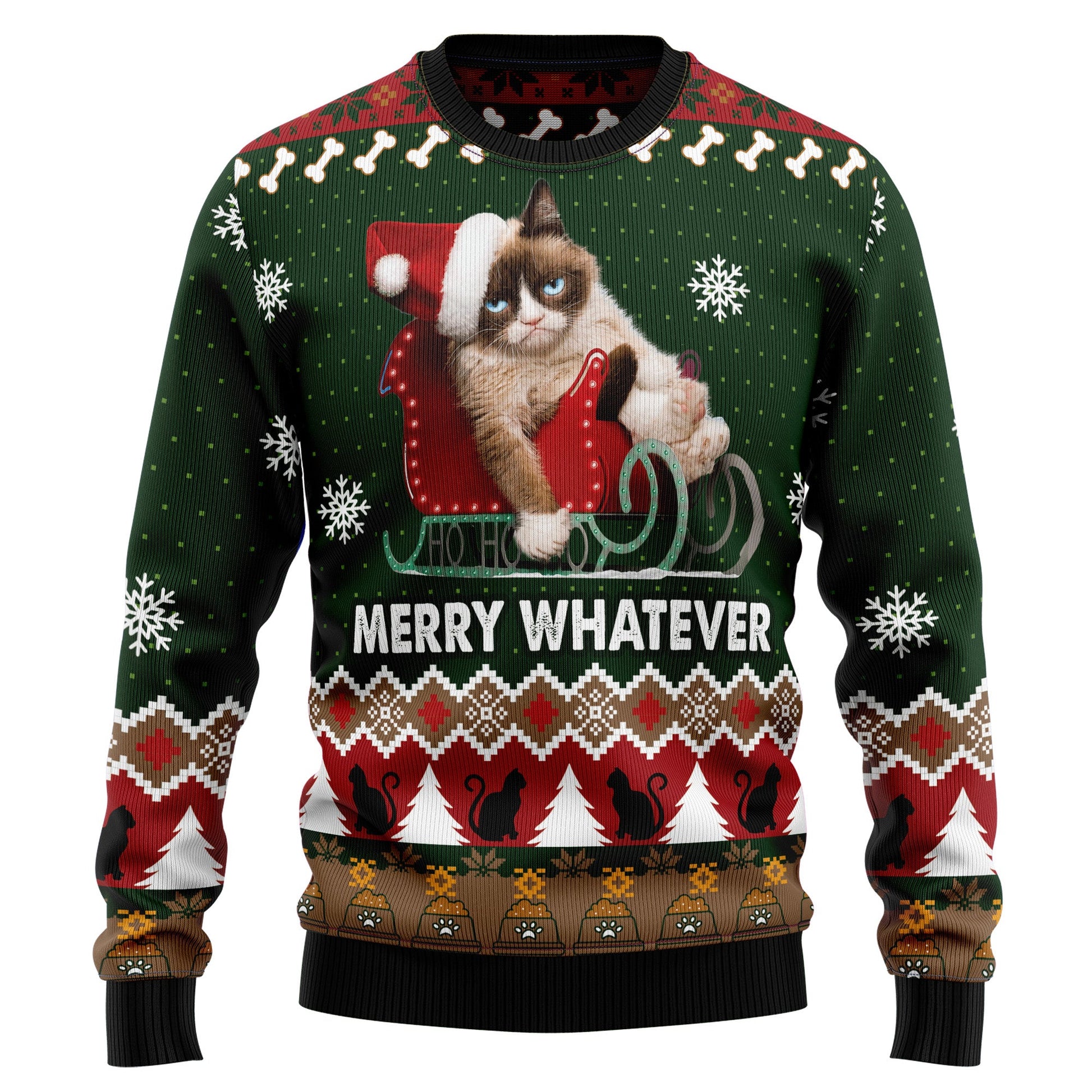 litzzy Grumpy Cat HT081224 Ugly Christmas Sweater -  Best Gift For Christmas, Noel Malalan - Christmas Signature sweater   