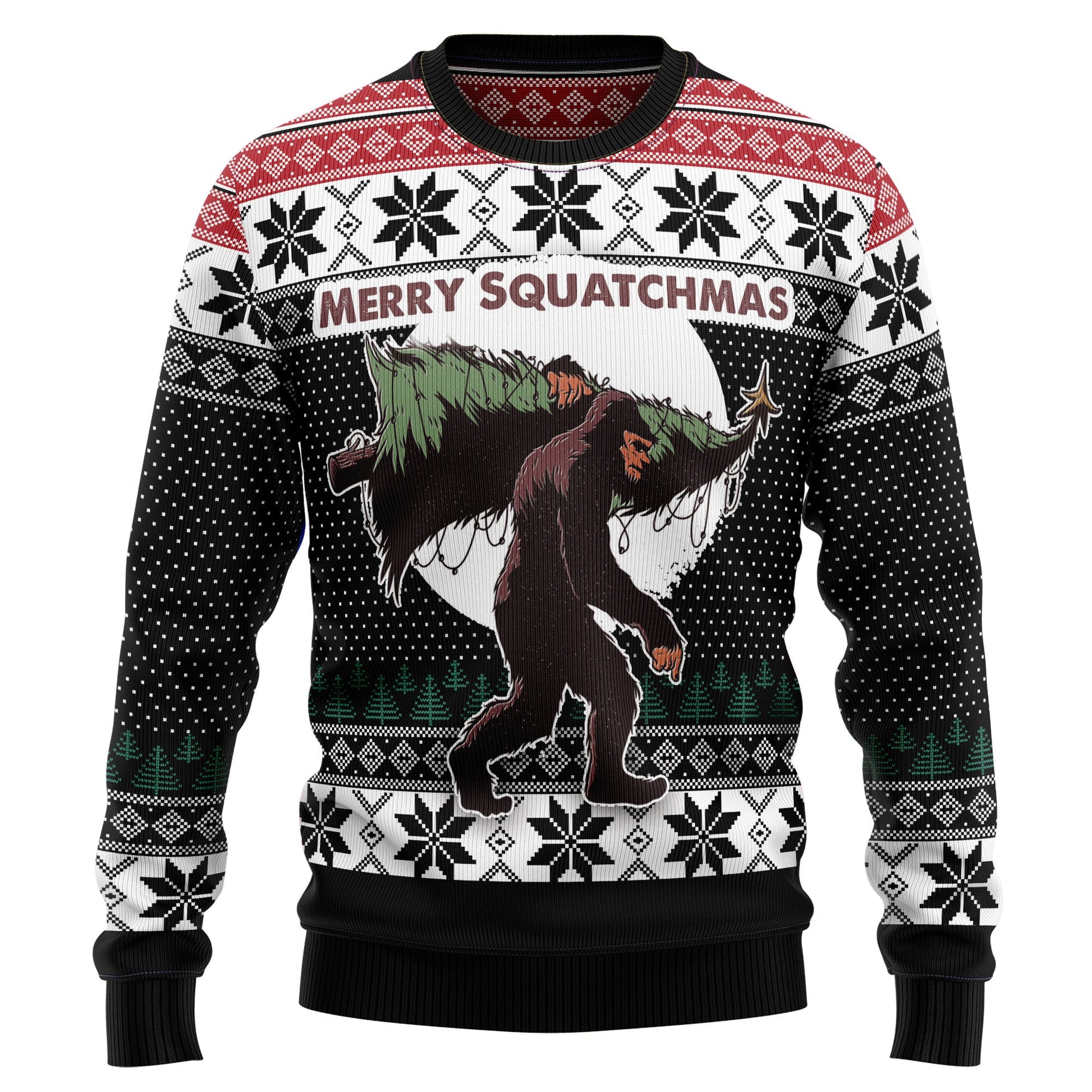 litzzy Bigfoot Squatchmas Ugly Sweater - Ugly Sweaters for Men and Women - Funny Sweaters - TB82770 Sweater S  