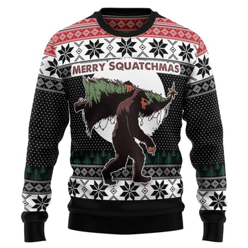 litzzy Bigfoot Squatchmas Ugly Sweater - Ugly Sweaters for Men and Women - Funny Sweaters - TB82770 Sweater S  
