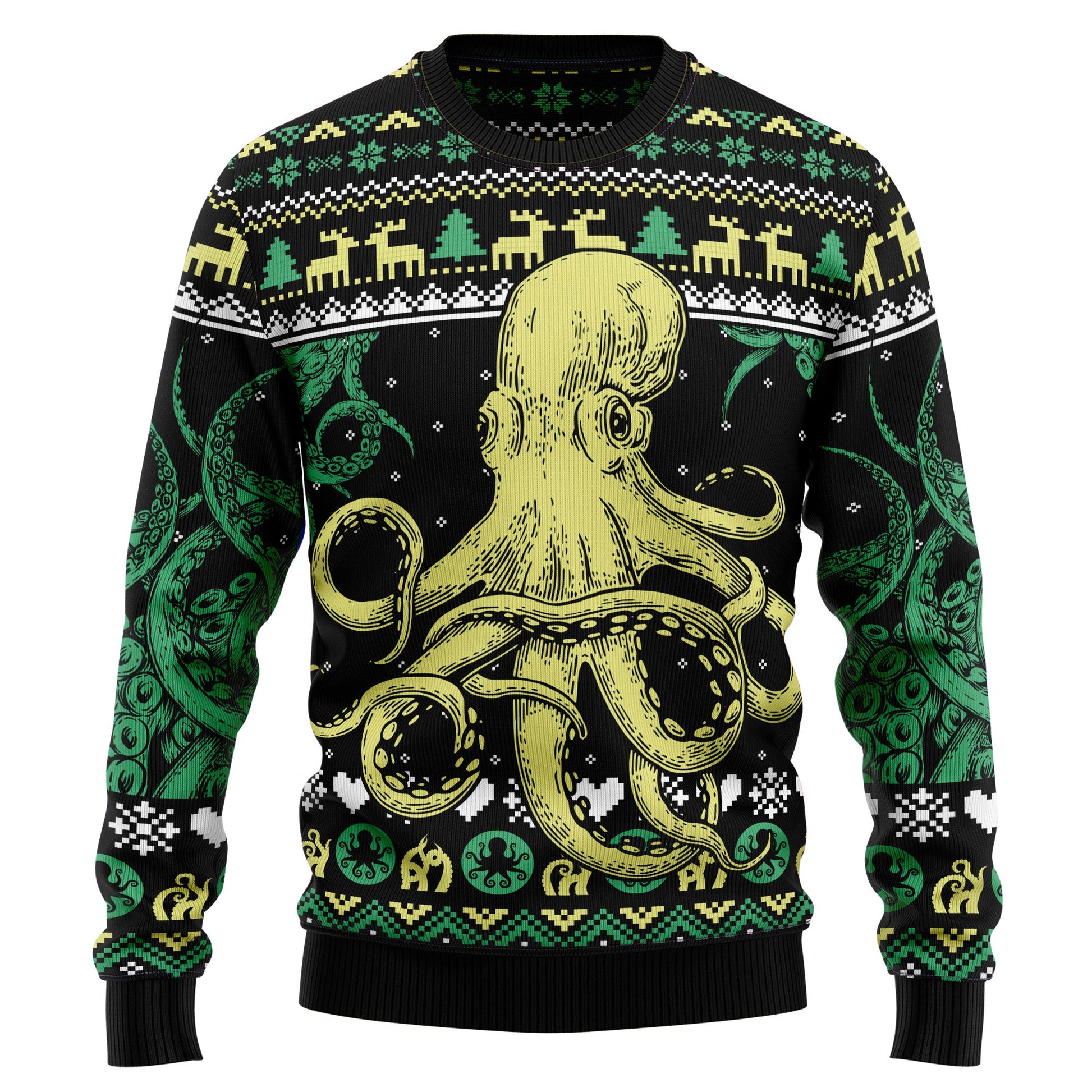 litzzy Octopus Cool D3009 Ugly Christmas Sweater - Ugly Christmas Sweaters for Men and Women - Funny Sweaters Sweater   