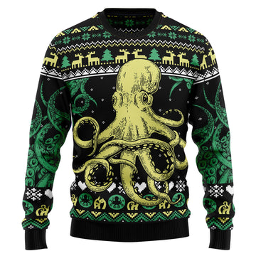 litzzy Octopus Cool D3009 Ugly Christmas Sweater - Ugly Christmas Sweaters for Men and Women - Funny Sweaters Sweater   