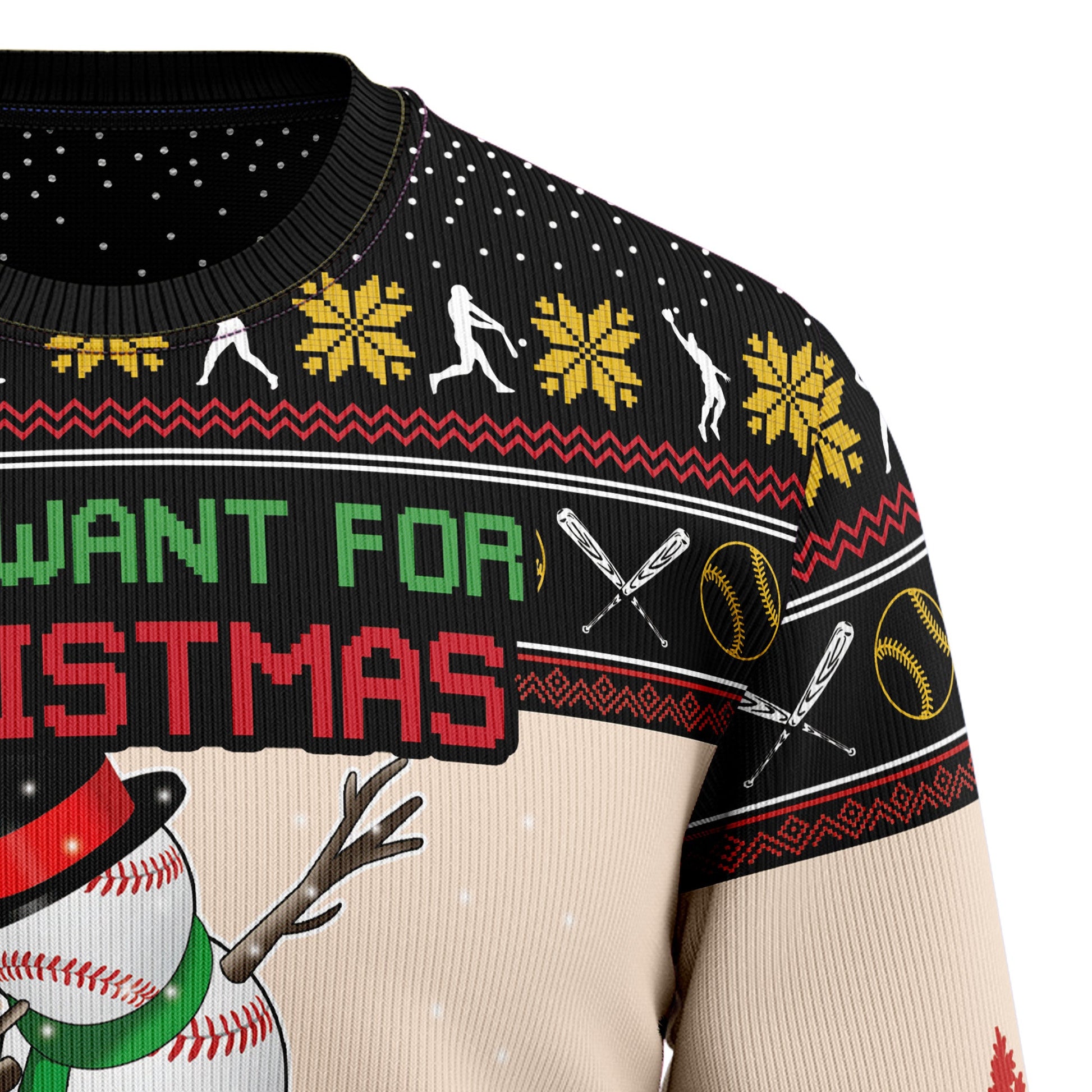 litzzy Christmas Time For Baseball T0611 Ugly Christmas Sweater -  Best Gift For Christmas, Noel Malalan - Christmas Signature sweater   