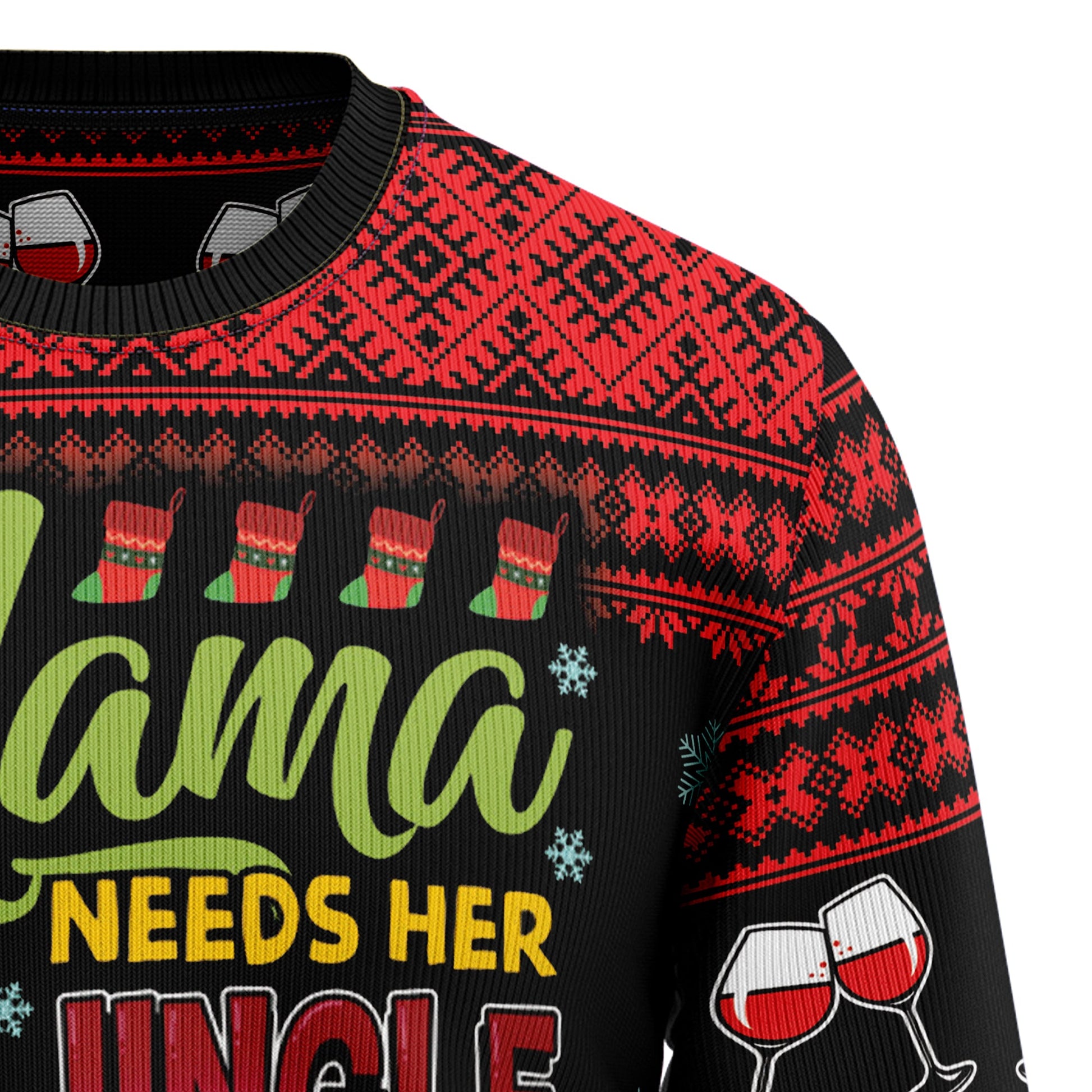 litzzy Red Wine Mama HT92801 Ugly Christmas Sweater -  Best Gift For Christmas, Noel Malalan - Christmas Signature sweater   