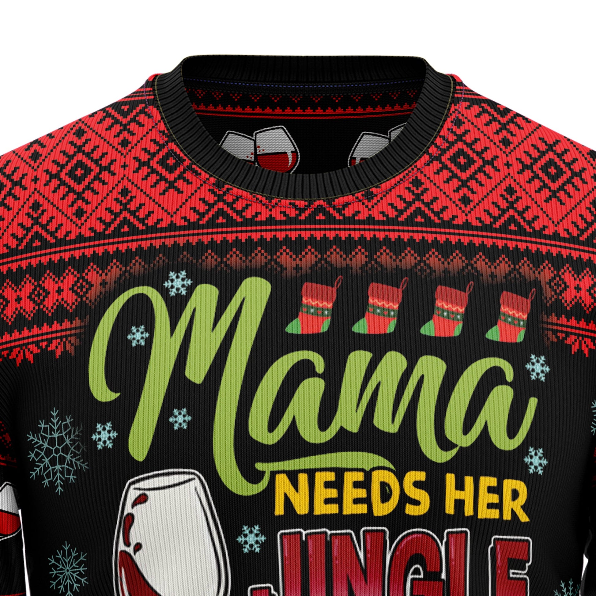 litzzy Red Wine Mama HT92801 Ugly Christmas Sweater -  Best Gift For Christmas, Noel Malalan - Christmas Signature sweater   