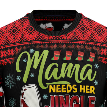 litzzy Red Wine Mama HT92801 Ugly Christmas Sweater -  Best Gift For Christmas, Noel Malalan - Christmas Signature sweater   