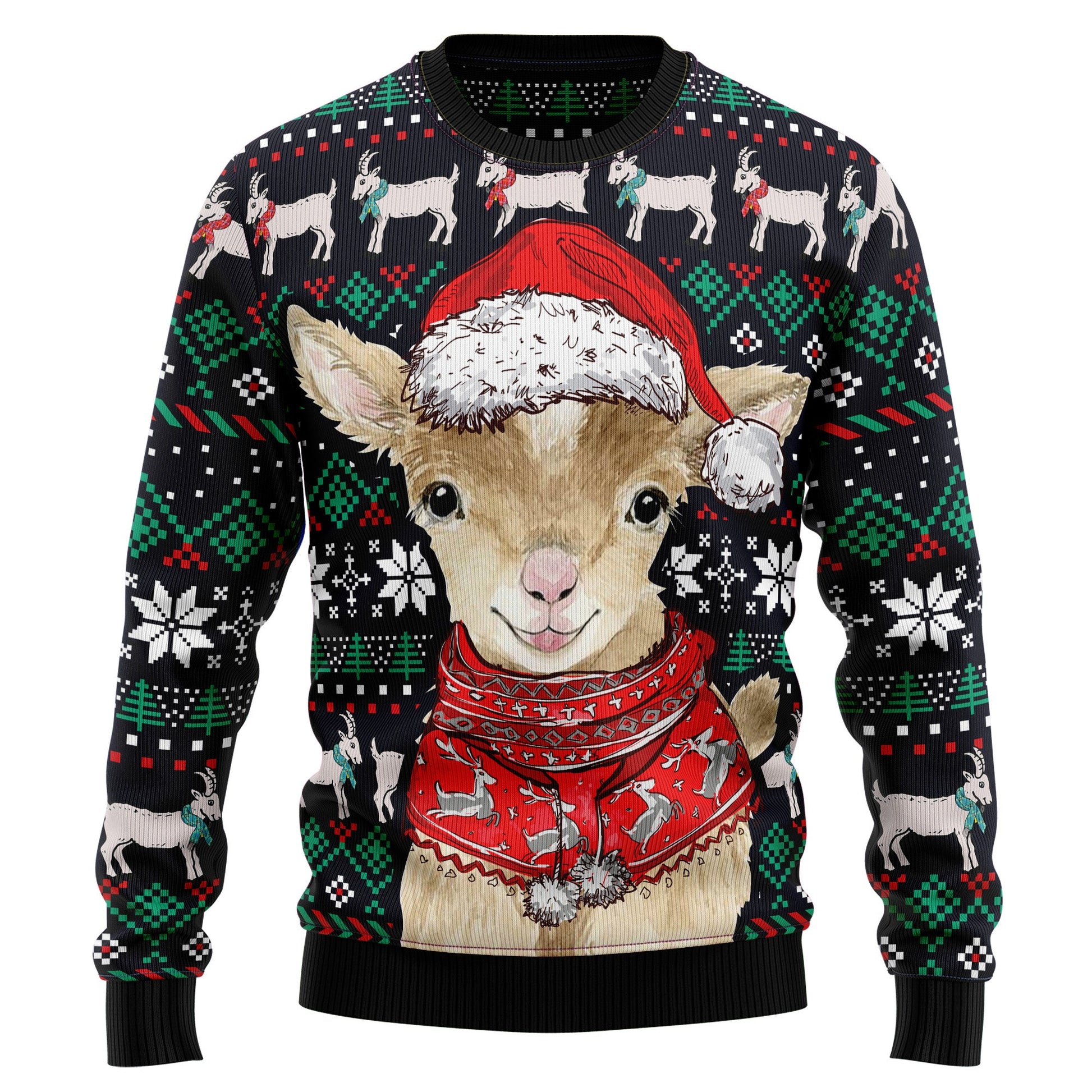 litzzy Cute Goat T1410 Ugly Christmas Sweater -  Best Gift For Christmas, Noel Malalan - Christmas Signature sweater   