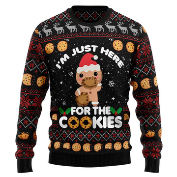 litzzy Just Here For The Cookies HT041204 Ugly Christmas Sweater -  Best Gift For Christmas, Noel Malalan - Christmas Signature sweater   