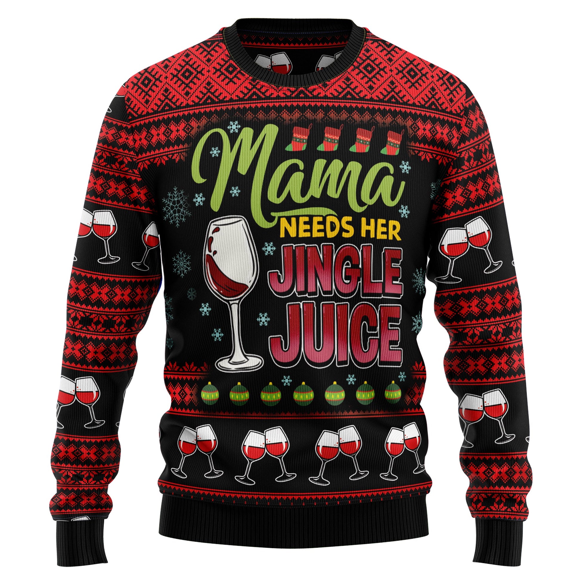 litzzy Red Wine Mama HT92801 Ugly Christmas Sweater -  Best Gift For Christmas, Noel Malalan - Christmas Signature sweater   