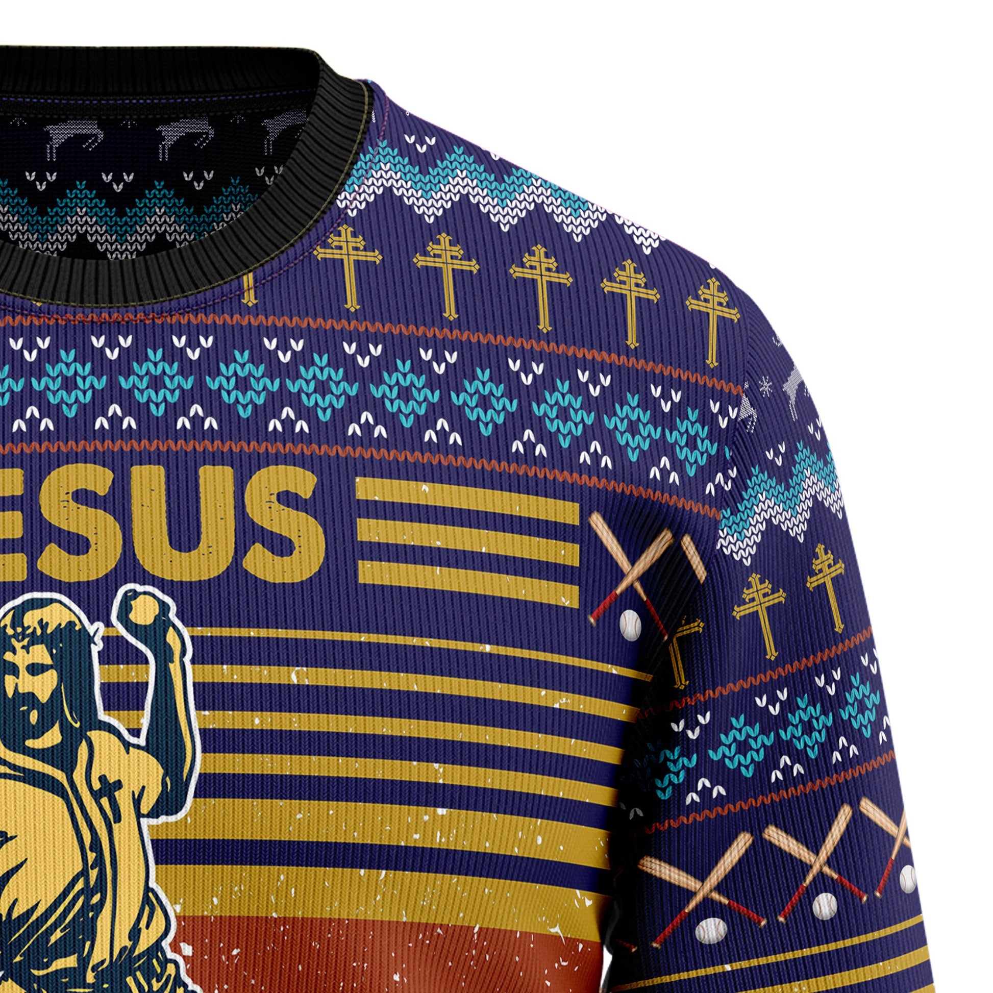 litzzy Baseball Jesus Save T1811 Ugly Christmas Sweater -  Best Gift For Christmas, Noel Malalan - Christmas Signature sweater   