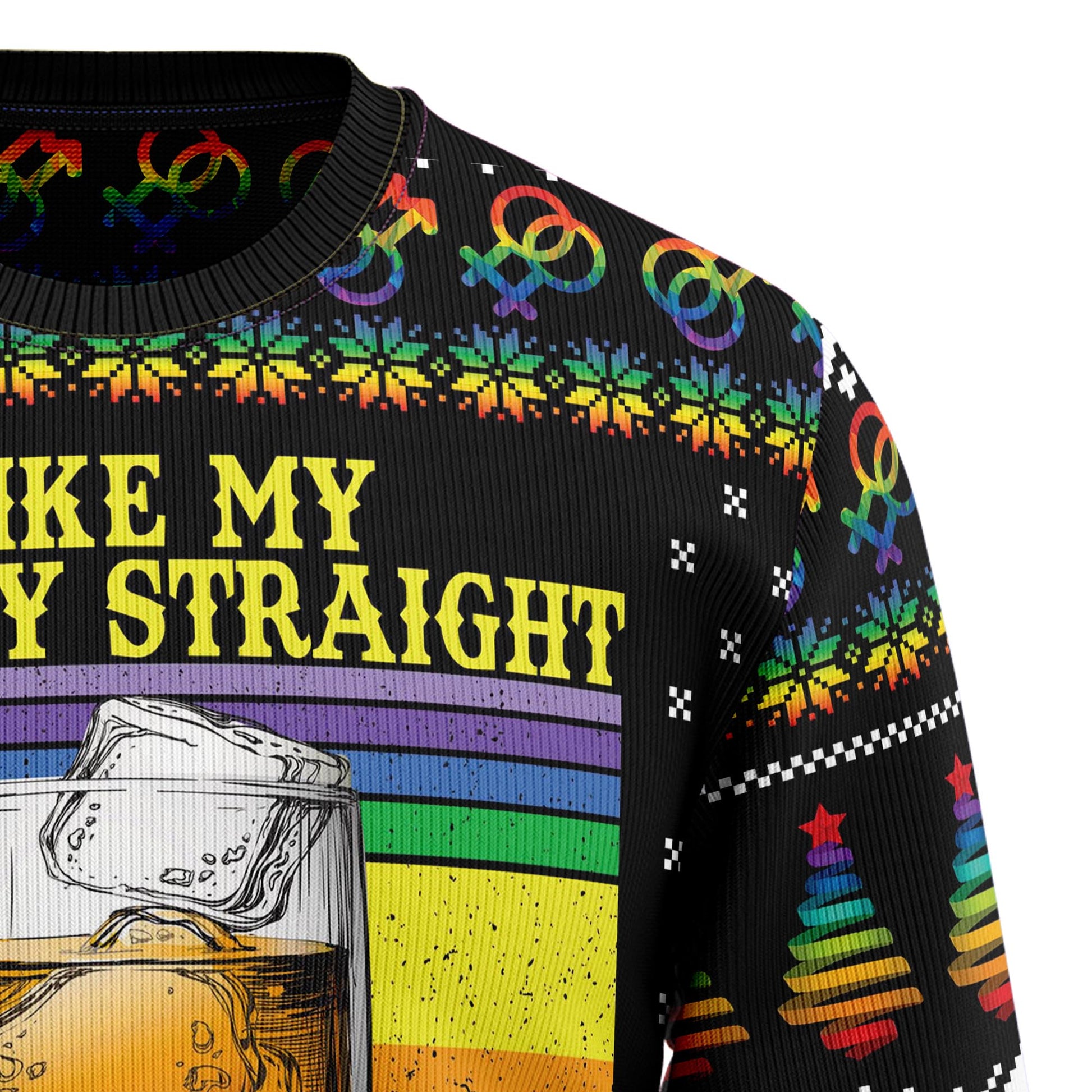 litzzy LGBT Whiskey Straight T510 Ugly Christmas Sweater -  Best Gift For Christmas, Noel Malalan - Christmas Signature sweater   