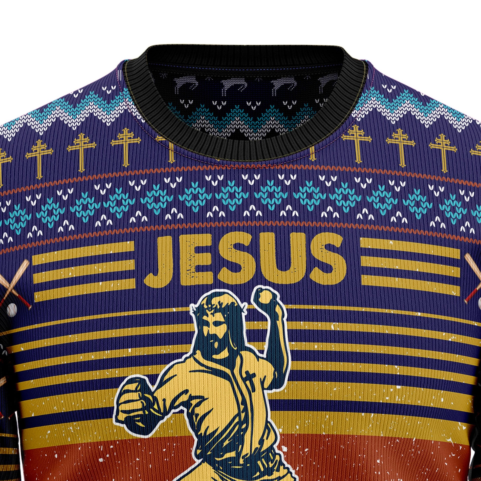 litzzy Baseball Jesus Save T1811 Ugly Christmas Sweater -  Best Gift For Christmas, Noel Malalan - Christmas Signature sweater   