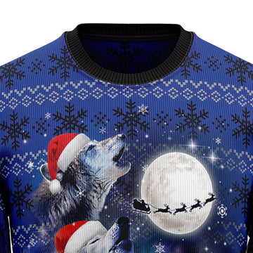 litzzy Wolf Moon T1610 Ugly Christmas Sweater -  Best Gift For Christmas, Noel Malalan - Christmas Signature sweater   